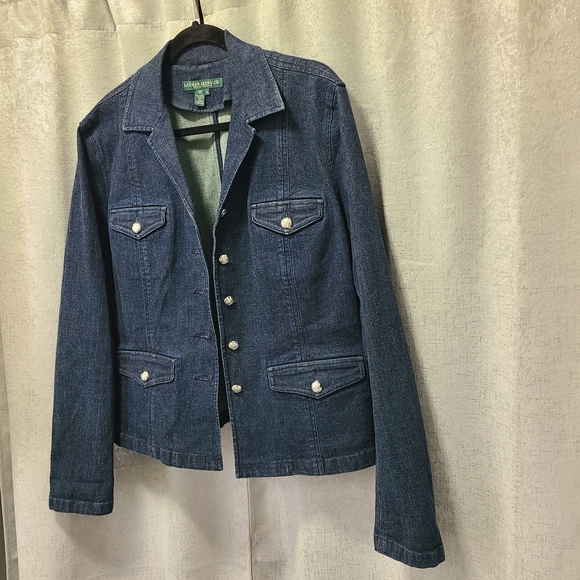 Lauren Ralph Lauren Womens Long Sleeve Denim Jean Trucker Jacket Coat XL - Picture 5 of 15